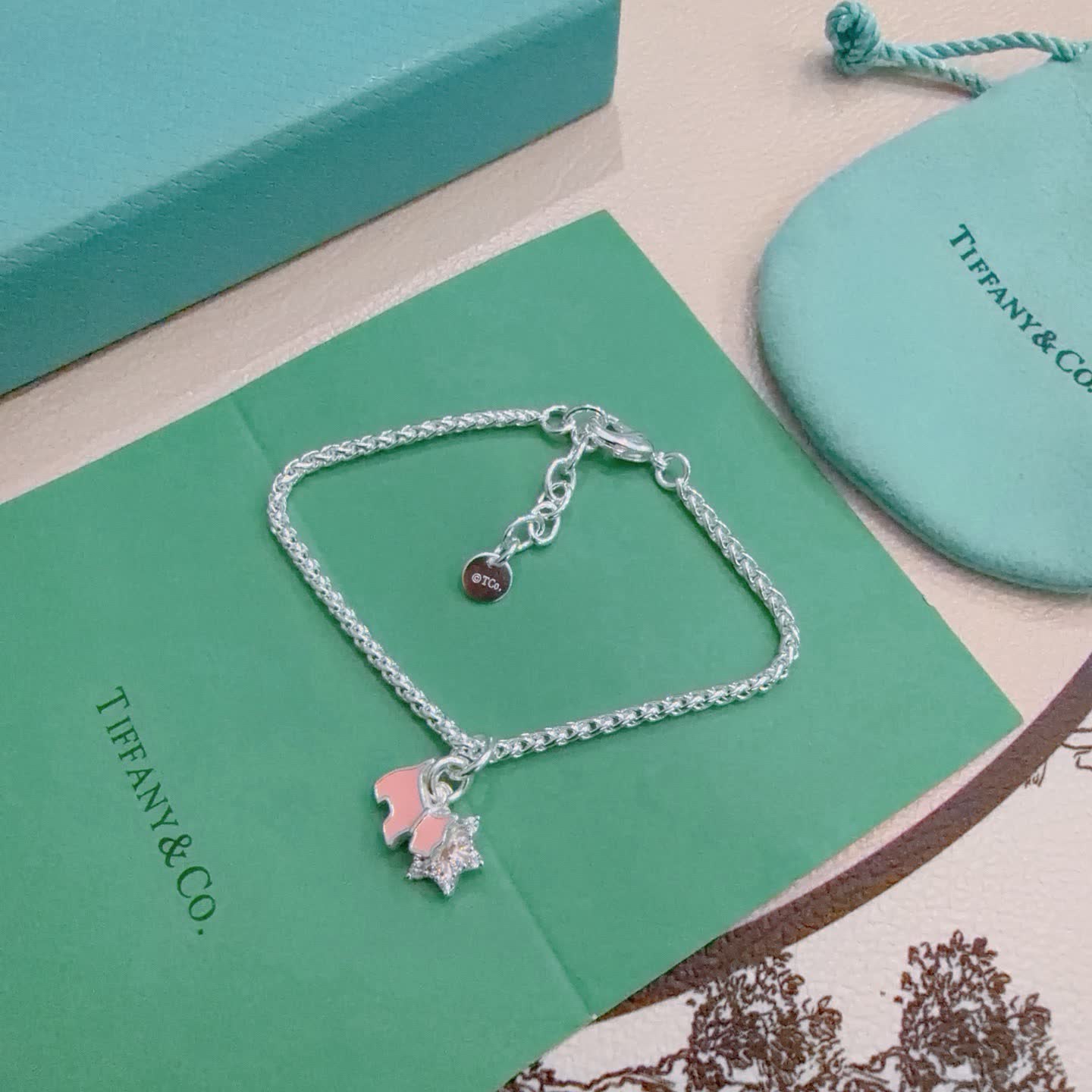 Tiffany & Co. Silver Dog Charm Bracelet